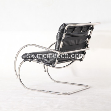 Replika modernej čiernej koženej stoličky MR Lounge
